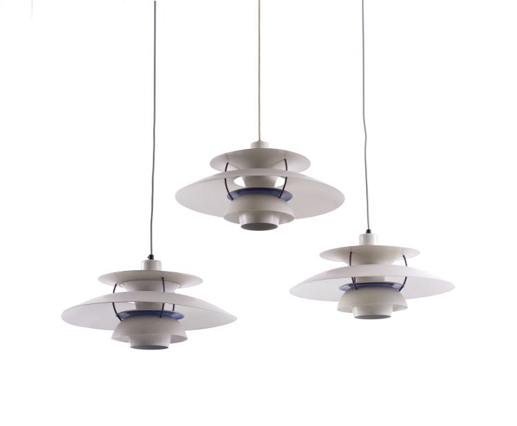 Hauptbild zu Objekt, Drei Deckenleuchten 'PH-5', 1957, Poulsen, Louis, Kopenhagen, 143B 346
